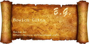 Bovics Gitta névjegykártya